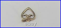 RETIRED James Avery Heart Charm Scrolled 14k Yellow Gold Uncut Ring FREE SHIP
