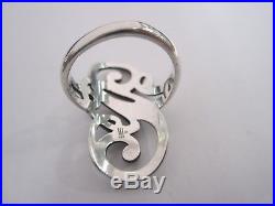 RETIRED James Avery Large Sterling Silver Scroll Design Ring Sz 7.5