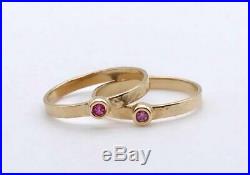 RETIRED James Avery Solid 14k Yellow Gold Hammered Stackable Band Rings