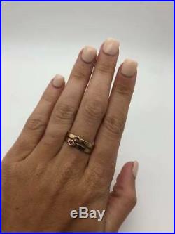 RETIRED James Avery Solid 14k Yellow Gold Hammered Stackable Band Rings