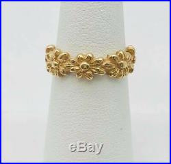 RETIRED James Avery Solid 14k Yellow Gold Margarita Flower Ring Band! Size 6.25