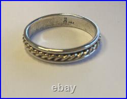 RETIRED James Avery Sterling Silver/14K Gold Braided Band Ring -Size 12