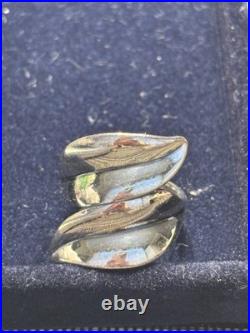 RETIRED James Avery Sterling Silver 925 Double Leaf Wrap Ring, Size 6 RETIRED James Avery Sterling Silver 925 Double Leaf Wrap Ring, Size 6