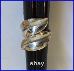RETIRED James Avery Sterling Silver 925 Double Leaf Wrap Ring, Size 6.5
