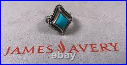 RETIRED James Avery Sterling Silver Dakota Ring with Turquoise Stone Size 7