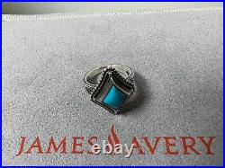 RETIRED James Avery Sterling Silver Dakota Ring with Turquoise Stone Size 7