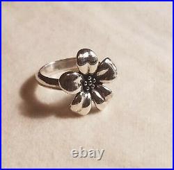 RETIRED James Avery Sterling Silver Flower Ring Size 7.5