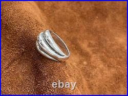 RETIRED James Avery Sterling Silver Ribbed Dome Modernist Ring Size 7 Triple