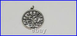 RETIRED James Avery Sterling Silver Round Tree Of Life Charm Uncut Ring FREESHIP