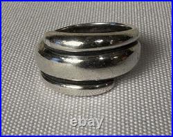 RETIRED James Avery Sterling Silver Size 8 Triple Segment Dome Ring