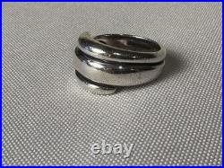 RETIRED James Avery Sterling Silver Size 8 Triple Segment Dome Ring