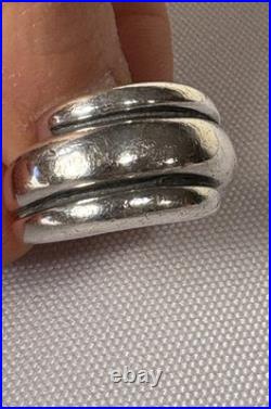 RETIRED James Avery Sterling Silver Size 8 Triple Segment Dome Ring