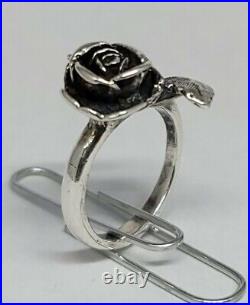 RETIRED! James Avery Sterling Silver Vintage Large Rose Ring A57