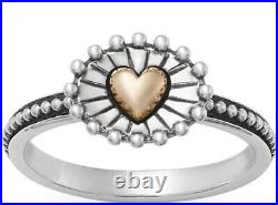 RETIRED James Avery Sterling and Bronze Radiant Heart Ring NR