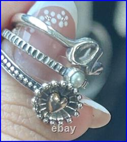 RETIRED James Avery Sterling and Bronze Radiant Heart Ring NR