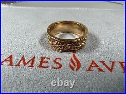 RETIRED & RARE James Avery Textured Leaf Vines Ring Band 14K Yellow Gold