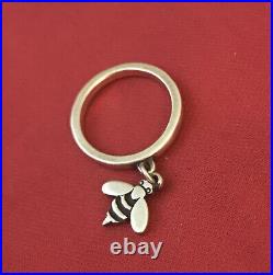 RETIRED Size 4 James Avery Sterling Silver 925 Honey Bee Charm Dangle Ring