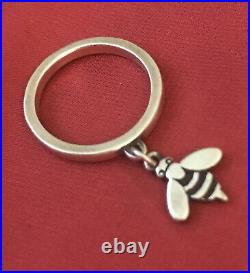 RETIRED Size 4 James Avery Sterling Silver 925 Honey Bee Charm Dangle Ring