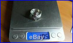RETIRED Size 9 Sterling Silver Beaded Bypass Paisley Ring FREE SHIPPING