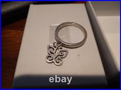Rare 1987 3rd Year Retired James Avery Sterling Dangle Butterfly Charm sz-6 Ring