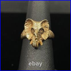 Rare! James Avery 14K Gold 3D Elephant Ring 7.6 Grams