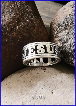 Rare James Avery I Love Jesus Eternity Band Ring Sterling Silver Size 6.5