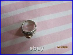 Rare James Avery Sterling Silver Black Onyx & 14k GOLD Ring size 6.5