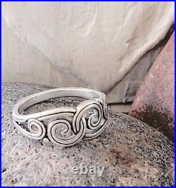 Rare James Avery Swirl Wave Ring Sterling Silver Size 9