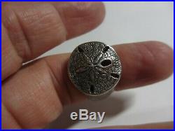 Rare Large Retired James Avery Sterling Sand Dollar Ring-size 8 1/2-nice Pc! Nr