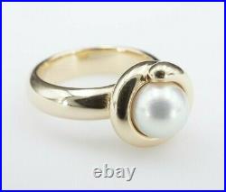 Rare Retired Heavy James Avery 14k Yellow Gold Pearl Coil Ring Size 6.5 RG2411