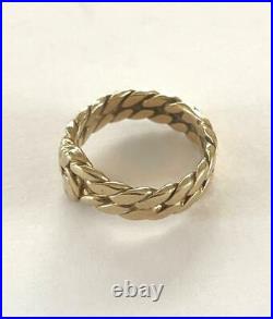 Rare Retired JAMES AVERY 14K Yellow Gold Twisted Rope Knot Ring Sz 4