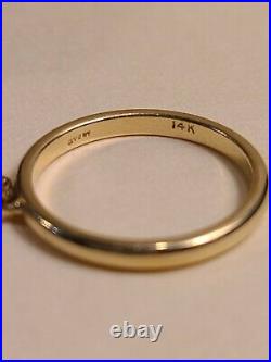 Rare Retired James Avery 14K Gold University of Texas Charm Ring Size 8