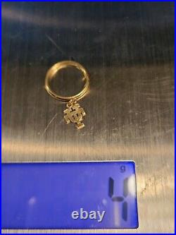 Rare Retired James Avery 14K Gold University of Texas Charm Ring Size 8