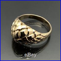 Rare Retired James Avery 14K Yellow Gold Weave Woven Dome Ring Size 7