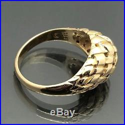 Rare Retired James Avery 14K Yellow Gold Weave Woven Dome Ring Size 7
