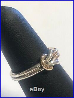 Rare Retired James Avery 14k Gold & 925 Lovers Knot Ring