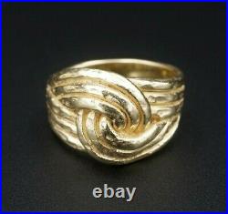Rare Retired James Avery 14k Gold Hammered Cadena Knot Style Ring Size 7 RG3130