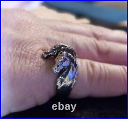 Rare Retired James Avery Double Horse Head Sterling Silver Ring, Free Shipping