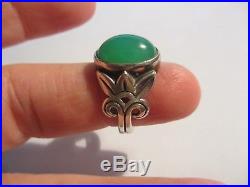 Rare Retired James Avery Sterling & Green Chrysoprase Flower Ring-size 7-no Res
