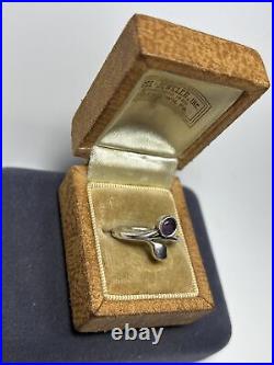 Rare Retired James Avery Sterling Silver & Amethyst Leaf Branch Ring