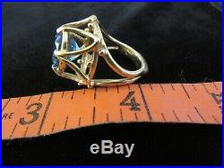 Rare Vintage James Avery Ring Retired 14k Yellow Gold Lone Star Of Texas Topaz