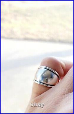Rare and Retired James Avery Silver Plain Wide Classic Ring Size 4.75