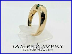 Retired Authentic James Avery Meridian Lab Emerald 14K Gold Ring Size 6.75