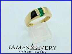 Retired Authentic James Avery Meridian Lab Emerald 14K Gold Ring Size 6.75