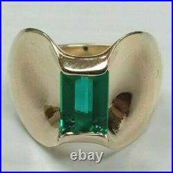 Retired Authentic James Avery Meridian Lab Emerald 14k Gold Ring Size 6.5