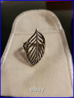Retired & HTF James Avery Sterling Silver Open Leaf Ring size 7