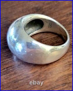 Retired Heavy Lightly Hammered James Avery Dome Ring Size 7 with Orig. Box NEAT