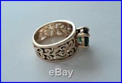 Retired JAMES AVERY 14K Yellow Gold ADOREE Ring with Emerald Size 5-1/2
