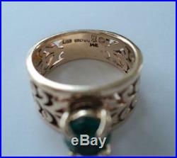 Retired JAMES AVERY 14K Yellow Gold ADOREE Ring with Emerald Size 5-1/2