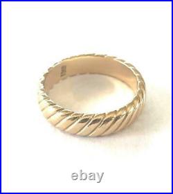 Retired JAMES AVERY 14K Yellow Gold FLUTED BAND Ring Sz 8-1/2